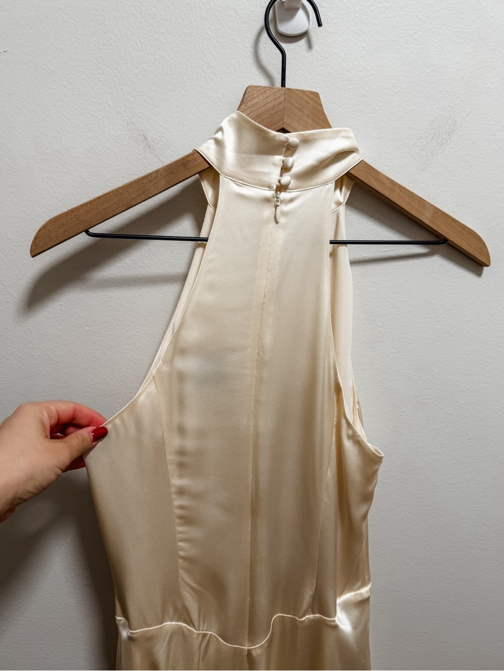 Reformation Katelyn ivory silk dress halter maxi gown bridal bride wedding white - Picture 5 of 11